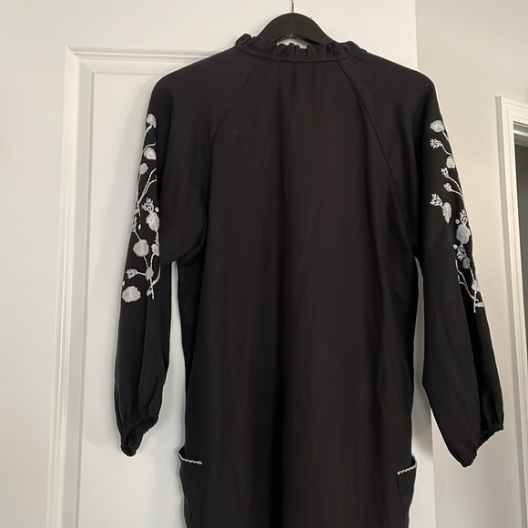 Dolan at Anthropologie Shift Dress Black White SizeM Embroidered Baggy Bohemian - Picture 9 of 14